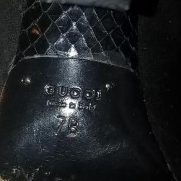 AUTHENTIC RARE GUCCI SUEDE BOOTS WITH PYTHON SKIN HEELS SIZE 7- - Picture 5 of 6